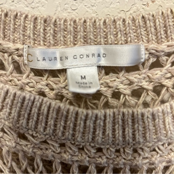 Lauren Conrad Open Knit Cotton Sweater Medium - Picture 4 of 5